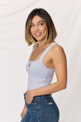 Zenana Square Neck Wide Strap Cropped Cami