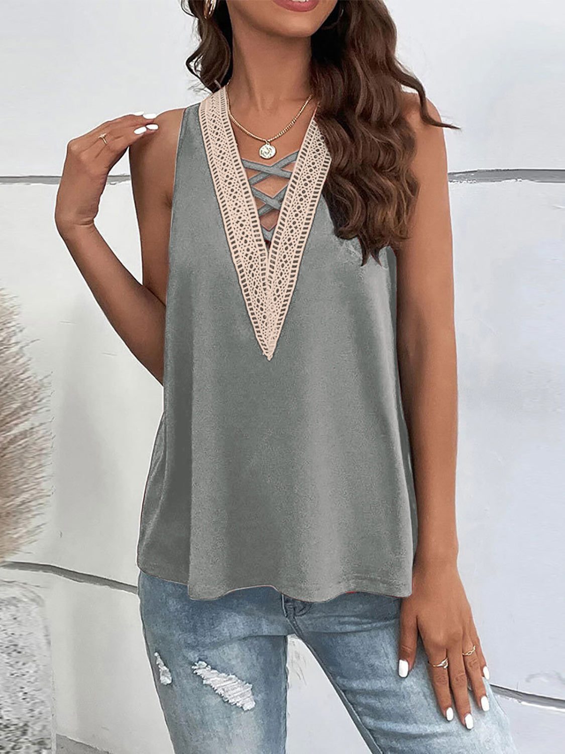 Crisscross V-Neck Tank