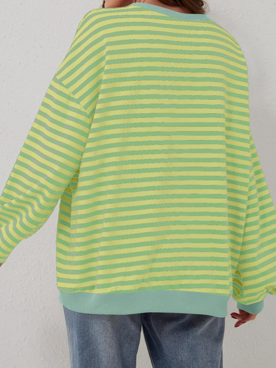 Contrast Striped Long Sleeve Sweatshirt