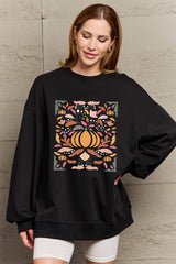 Simply Love Full Size Graphic Dropped Shoulder Sweatshirt