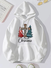 MERRY CHRISTMAS Graphic Drawstring Hoodie