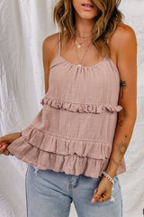 Ruffled Scoop Neck Sleeveless Cami