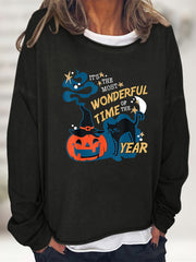 Round Neck Long Sleeve Full Size Graphic Sweatshirt