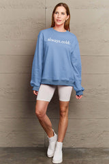 Simply Love Full Size ALWAYS.COLD. Graphic Sweatshirt