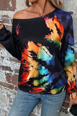 Tie-Dye Boat Neck Sweatshirt