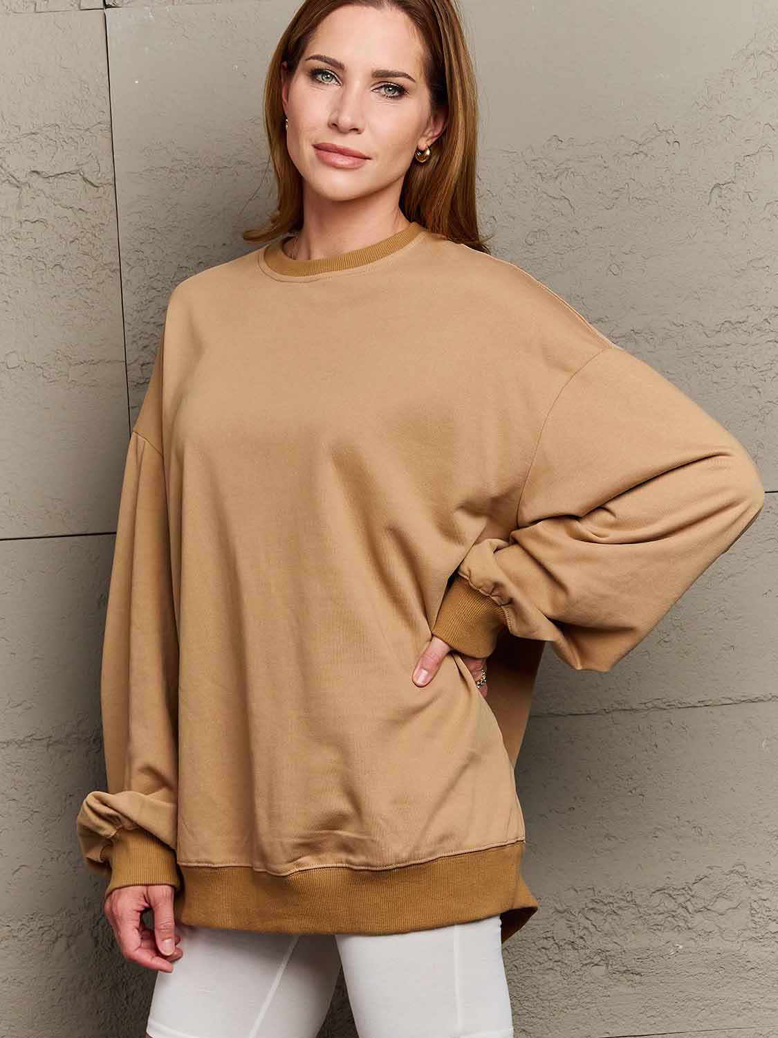 Simply Love Full Size Dropped Shoulder Sweatshirt