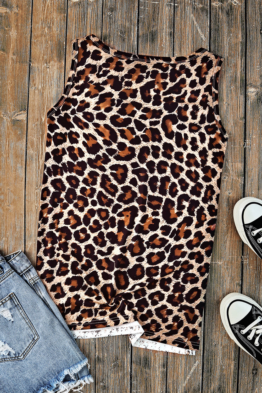 Rabbit Leopard Round Neck Tank